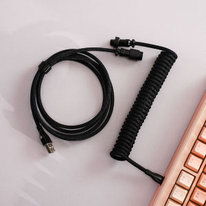 Cáp USB-C Từ Tính 8K Cao Cấp 5 Lõi Bện Xoắn Ốc Lò Xo Dành Cho Bàn Phím Cơ Tùy Chỉnh Với Đầu Nối Mạ Vàng
