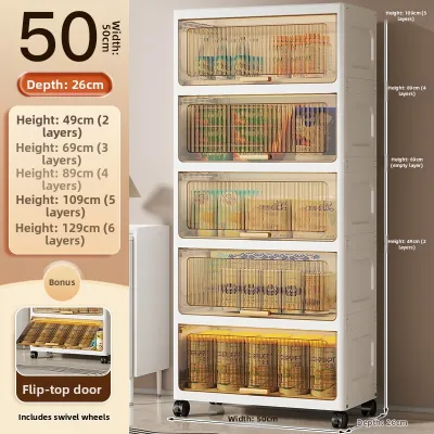 Space-Saving Narrow Multilevel Storage Cabinet