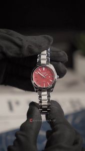 Jam Tangan Wanita Christophe Arden CA 2001 LDBSSRE Red Dial Silver Stainless Steel Strap