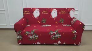 Christmas Sofa Cover Stretchable 1/2/3/4 Seater Christmas Home Decoration Sala Set Cover Dining Chair Cover Footstool Cover