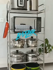 BMZAR Stainless Steel Mobile Serving Cart Beverage Cart Service Cart Storage Rack Food Delivery Trolley