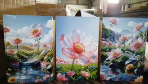 3pcs/Set Beautiful Flowers Wall Painting Advanced Feeling Decoration Living wall decor Home Decors For Living
