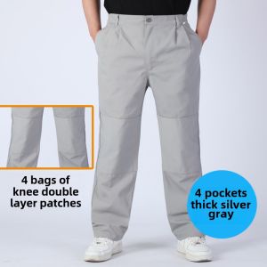 Thickened Fleece Lined Outdoor Mens Casual Pants Straight Leg Work Trousers Large Size Cotton Blend Cargo Pants