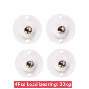 4Pcs Furniture Casters Wheels 1/2/3/4 Beads Pulley Self Adhesive Stainless Steel 360° Rotation Universal Wheel Load 20/200Kg