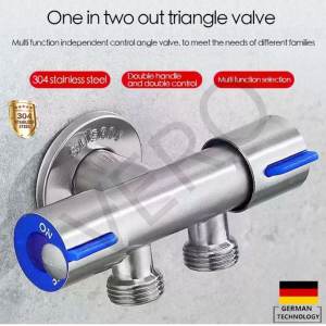 🔝 Best Seller Vermerch SUS304 Two Way Angle Valve 2 Way Faucet Stainless Steel 1 in 2 out Head Two Way Water Washer Tap Faucet Wash Machine Faucet US304 Two Way Angle Valve 2 Way Faucet Stainless Steel 1 in 2 out Head Two Way Angle Valve Faucet 🔝