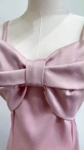22501 Dress สายเดี่ยว อกแต่งโบว์