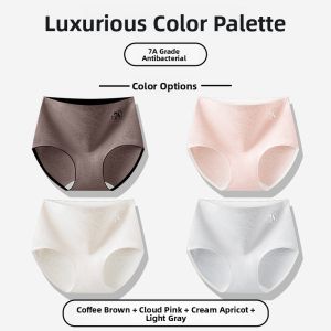 Miiow | Pure Cotton Triangle Panties Womens Antibacterial Crotch Breathable Seamless Comfortable Underwear High Waist Youth Size