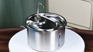 304 Stainless Steel Pet Water Fountain for Dogs and Cats with Visible Window 3L Large Capacity Circulating Fresh Water