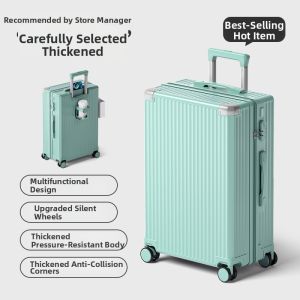 JR＆BL | Compact Travel Luggage with Password Lock PC Material Durable Trolley Case