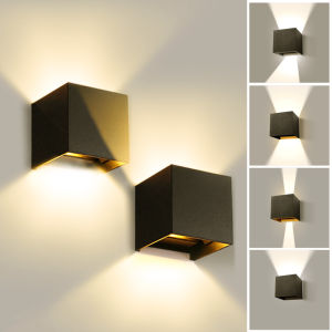 CANMEIJIA LED Wall Light Aluminium Outdoor IP65 Waterproof Garden Lamp Indoor Square Wall Lamp for Stair Bedroom Living Room Warm Lights