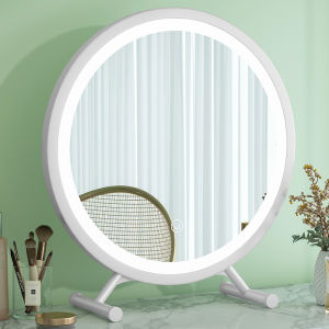LED Light Vanity Mirror With LED Light Mirror Desktop Makeup Mirror Stand Round Mirror For Bedroom