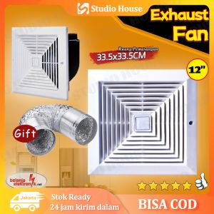 Exhaust Fan / Kipas Angin Hexos Plafon Dak - 8 inch 10 Inch 12 inch / Ceiling Plafon Exhaust Sirroco Ventilang Fan Hexos- Putih
