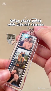 【Mach Gifts】Customised Photostrip Keychain Rectangle Front and Back Free Design Personalised Christmas Anniversary Birthday Gift