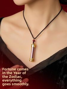 HONGLIANGYUAN | Talisman Necklace Pendant For Men And Women With Natural Cinnabar And Stone Powder