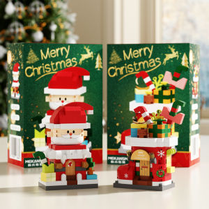 Christmas sweet house snowman building block creative cartoon Santa Claus childrens puzzle assembly toy Christmas gift
