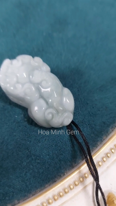 [kèm dây] Mặt dây chuyền đá Cẩm Thạch chạm khắc cụ Tỳ Hưu thiên lộc may mắn C0189 Hoa Minh Gem