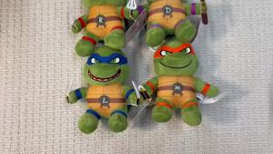 Bandai | Móc Khóa Thú Nhồi Bông Ninja Rùa TMNT Mặt Dây Chuyền Hình Rùa Hoạt Hình Đồ Chơi Nhồi Bông Mềm Mại Móc Treo Túi Xinh Xắn Dành Cho Phụ Kiện Anime