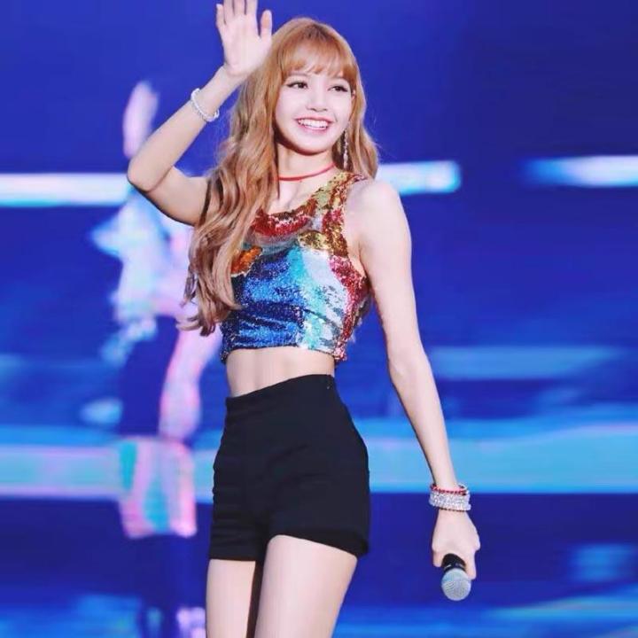 Lisa Celebrity Style Black Shorts for Women High Waist Stretchable