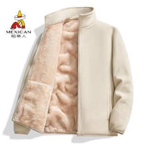 เสื้อแจ็คเก็ตขนแกะบุขนแกะออลเวส ทรงหลวม ปกตั้ง แขนยาว ทรงหลวม เสื้อคลุมกันหนาว เสื้อคลุมกันหนาวสำหรับกลางแจ้ง ฤดูหนาว