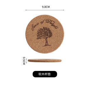 Heat Resistant Dining Table Mat Nordic Style round Wood Cup Coaster Table Pad Heat Insulation Pad Retro Design Restaurant Use