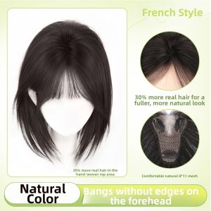 TIANZHEN | Covering White Hair Seamless Simulation High Forehead Wig Bangs