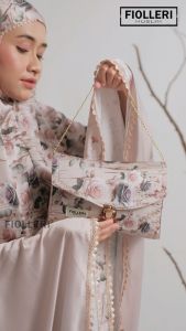 FIOLLERI - MUKENA LILY A I Mukena Dewasa Premium Armani Silk Daily 2in1 Set Tas Cantik I Jumbo Motif Mewah