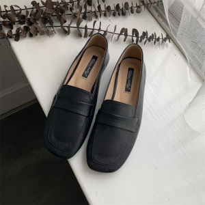 British Style Flat Shoes for Women Spring Autumn Simplicity University Style Versatile Casual Shoes with Low Heel and Square Toe