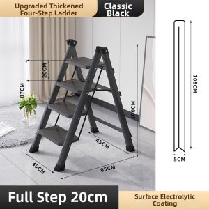 Foldable Extendable Thick Multi-function Household Step Ladder 4 Steps