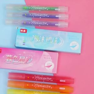 ★3PCS/Set Glitter Highlighter Pen Set Shimmer Fluorescent Marker Pens for Journaling Planner School Office Stationery Supplies