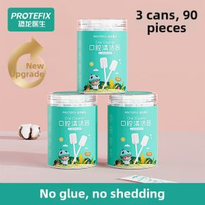 PROTEFIX | Infant Oral Care Cleaner Baby Teeth Cleaning Tongue Clean Cotton Swabs