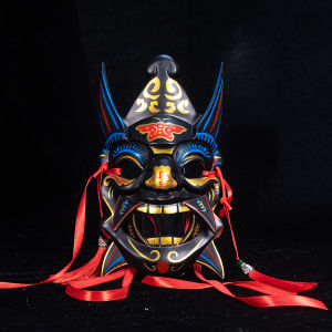 Mặt Nạ Trung Quốc Cổ Đại Thủ Công Toàn Bộ Màu Sắc Biểu Diễn Nghệ Thuật Dân Gian Guizhou Phụ Kiện Hóa Trang Biểu Diễn Cầm Tay