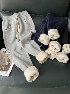 Autumn Winter Fleece Lined Thickened Harlan Casual Pants Sheepskin Velvet Warm Cotton Trousers for Women Commute Style High Waist Long Pants