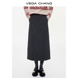 VEGA CHANG | Chân Váy Lông Cừu A-Line Cao Bụng