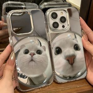 Fun Cat Dog Mirror Selfie Phone Case for Xiaomi 17/15/14T K60 Supreme Version 13 Redmi Note11 Tricks 12 Turbo/14pro+ Women K70 Cute Civi3