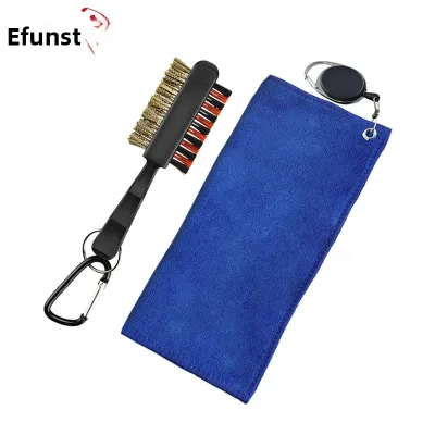 Khăn Golf 2 Mặt Có Móc Carabiner - Màu Đen/Xanh/Hồng Khăn Lau Gậy Golf Khăn Lau Thể Thao Chất Liệu Polyester
