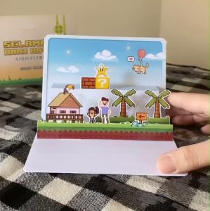 Arcade Balik Kampung Pop Up Greeting Card