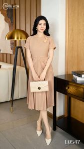 Đầm thiết kế nhẹ nhàng chất liệu cotton lạnh Hàn Quốc DD4L0547 Thời trang Thiều Hoa