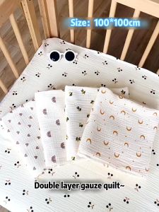 80*80cm Bedding Blanket for Toddlers 0-2Year Gauze Cotton Upgraded Muslin Swaddle Blanket Cotton
