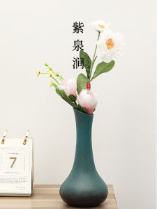 Modern Decorative Creative Ceramics Flower Vase Purple Spring Valley Jar Tabletop Ornament Home Decorations for Living Room