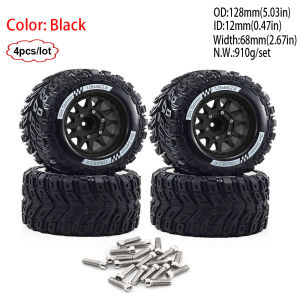 4PCS New 2.8" RC Monster Truck High Grip Big Tires & Wheels for 1/10 Traxxas Tamiya HPI Kyosho Arrma MJX Upgrade Parts