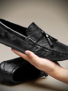 Leather Driving Shoes Mens Casual Breathable Spring Summer New Style Bean Bean Shoes British Style Comfortable Loafers