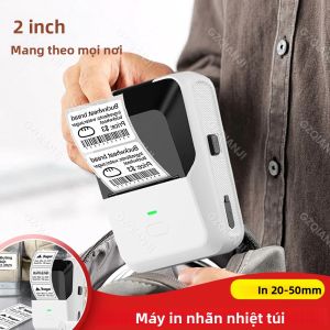 Máy In Nhãn Nhiệt Bỏ Túi P2 Mini Không Mực Bluetooth Di Động Máy Dán Nhãn 20-50mm In Dính Dùng Cho Gia Đình