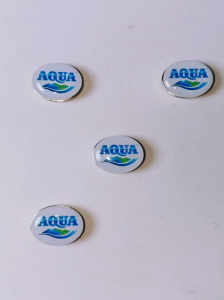 Kancing Race/Marathon/Lari BIB Button Magnet AQUA (1 Set 4pcs)