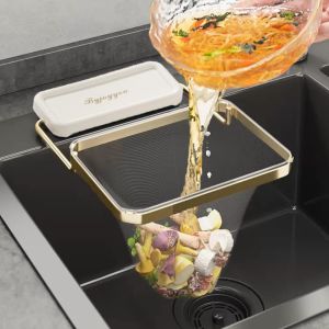 Foldable Kitchen Sink Filter Basket Food Waste Disposal Gadget Net Shelf Disposable Garbage Mesh Bag