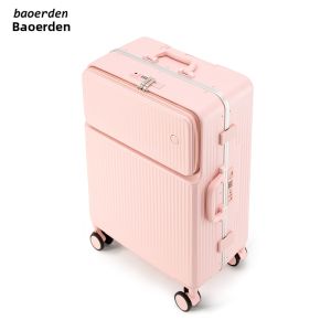BAOERDEN | Front Opening Student Travel Luggage 20 Inch