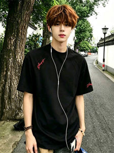 LIUBU | American Heavy Embroidery Straight Shoulder Short Boxy Style T-Shirt