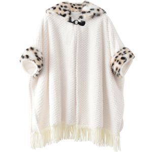 CAIENGE | Fur-Lined Leopard Print Coat