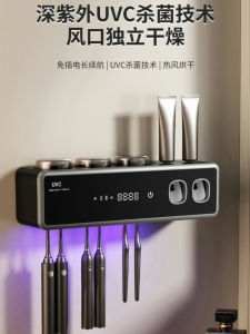 Smart Toothbrush Disinfection Rack Wall-Mounted Bathroom Toothbrush Holder Heat Wind Drying High-End Luxury Style for Everyone
