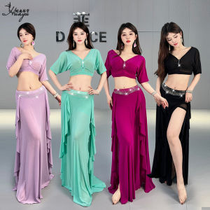 Oriole Ling Belly Dance Practice Wear New Style Rhinestone Saree Long Skirt Performance Outfit Set Slimming High-end Feel Eastern Dance Wear for Women