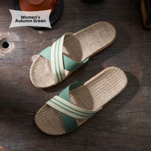 YUANGANG | Linen Men Women Slippers Slip-Resistant Sweat Absorbing Odor Control